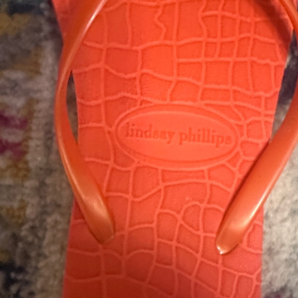 Lindsey Phillips coral color Flip Flops - Picture 6 of 6